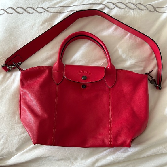 NWOT LONGCHAMP red leather bag - Picture 1 of 10